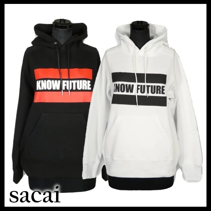 sacai  |Unisex Long Sleeves Plain Logo Hoodies & Sweatshirts