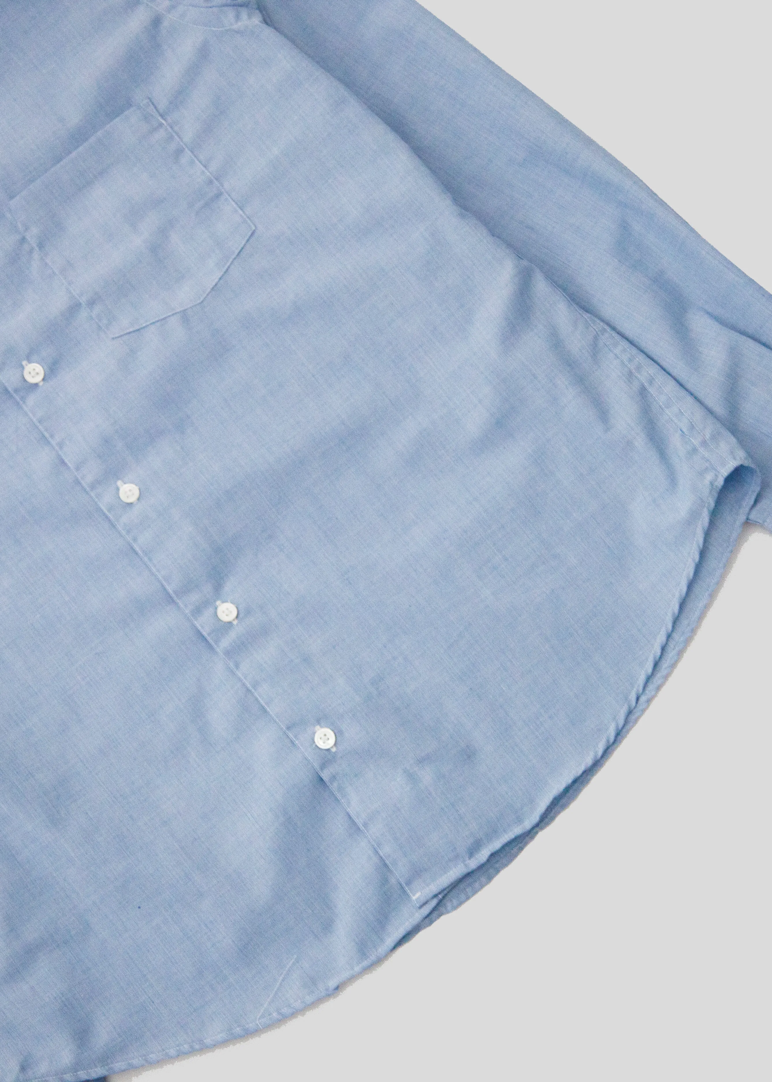 Single Needle Shirt, Light Blue End on End