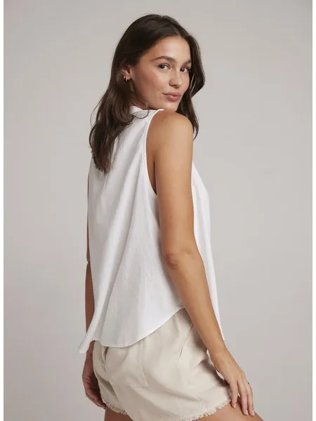 Sleeveless Pullover Top White