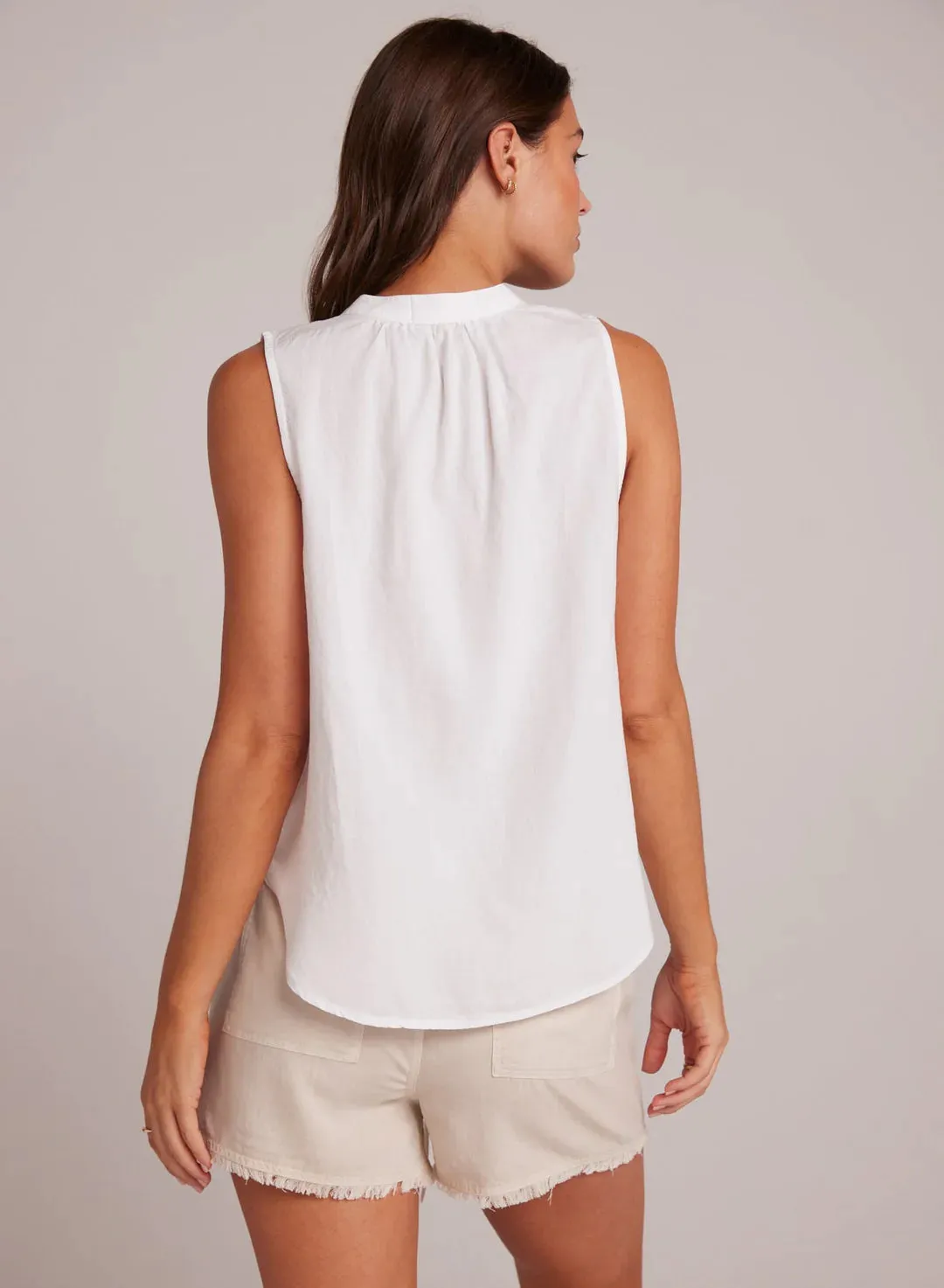 Sleeveless Pullover Top White