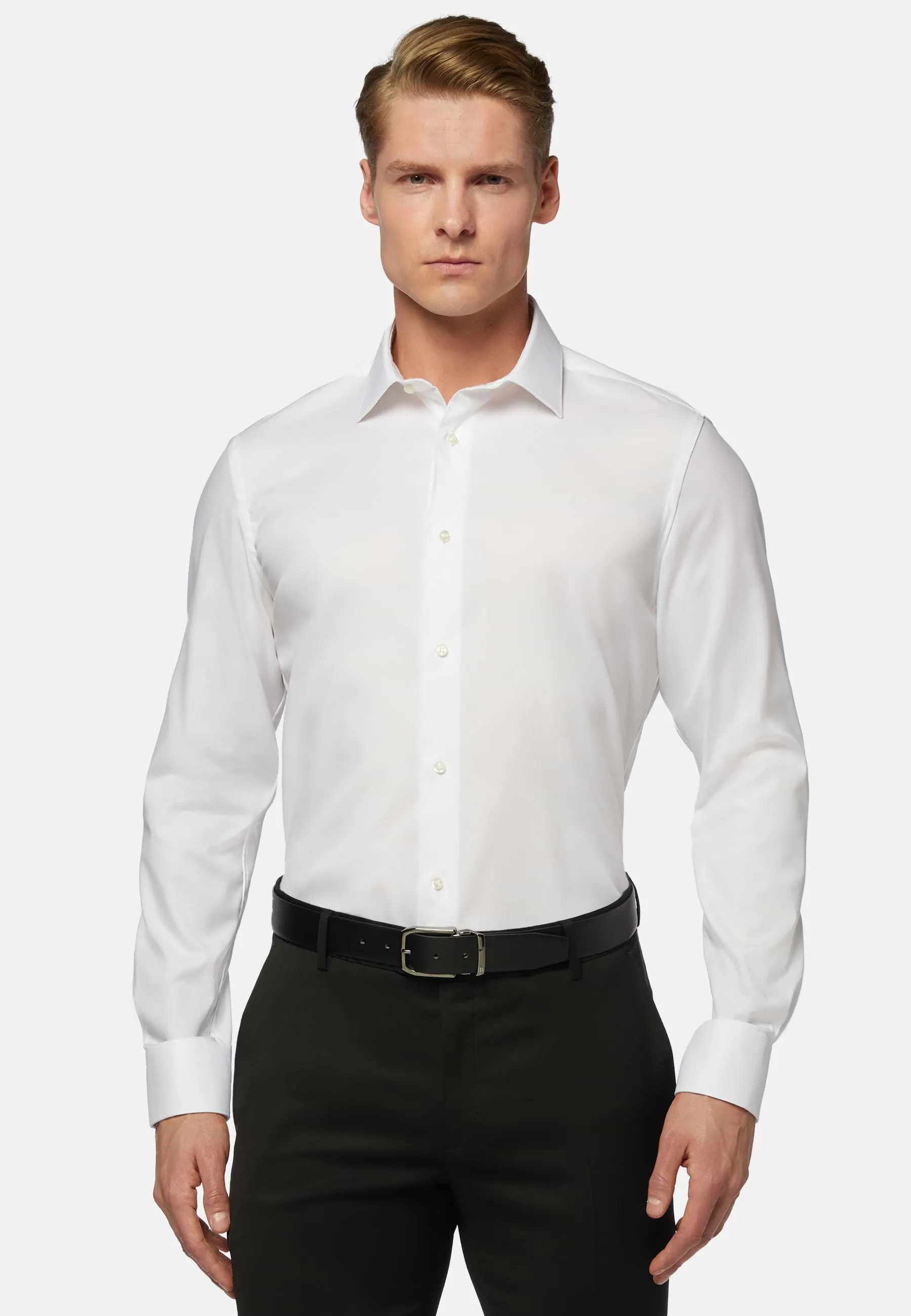 Slim Fit White Pinpoint Cotton Shirt