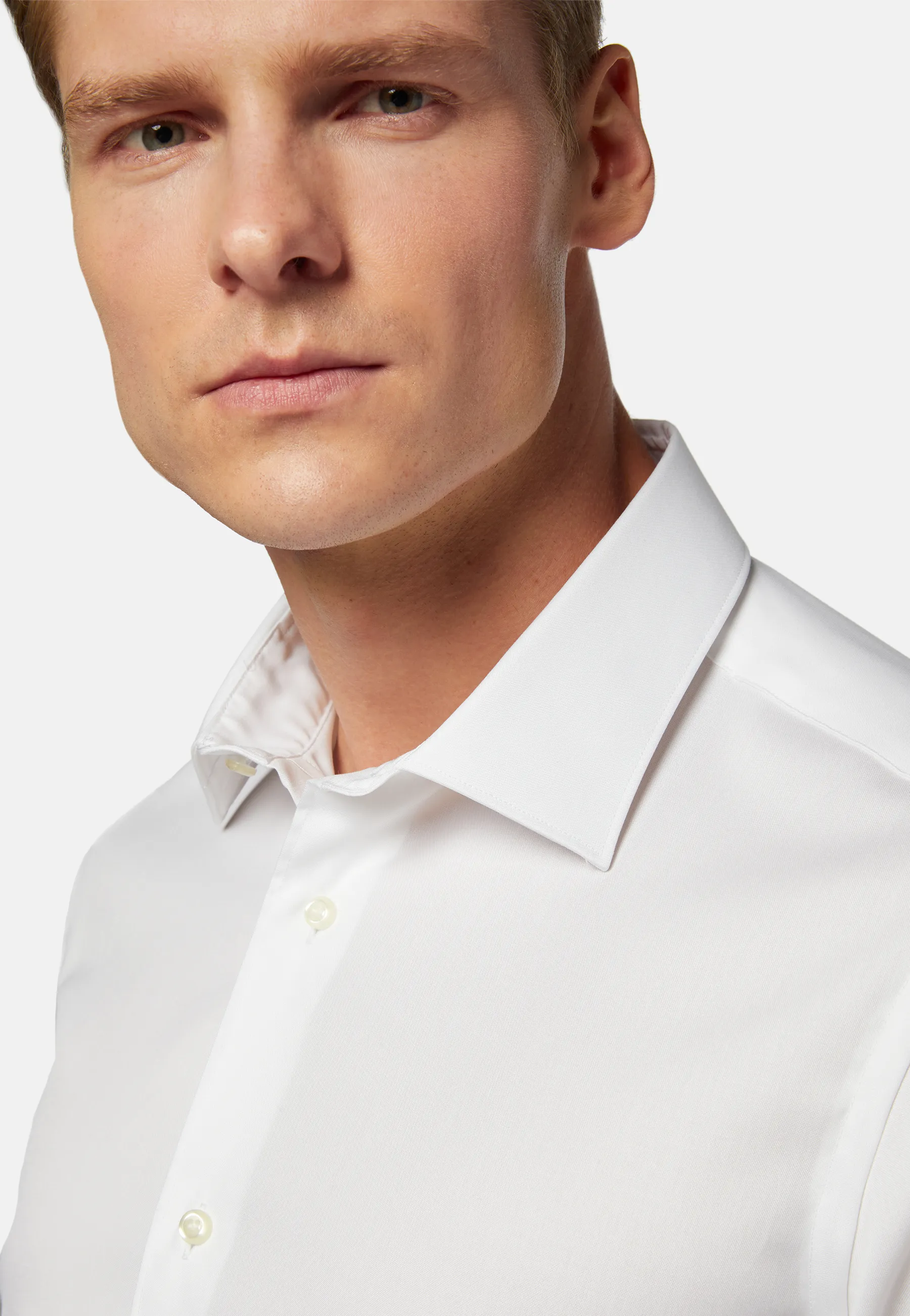 Slim Fit White Pinpoint Cotton Shirt