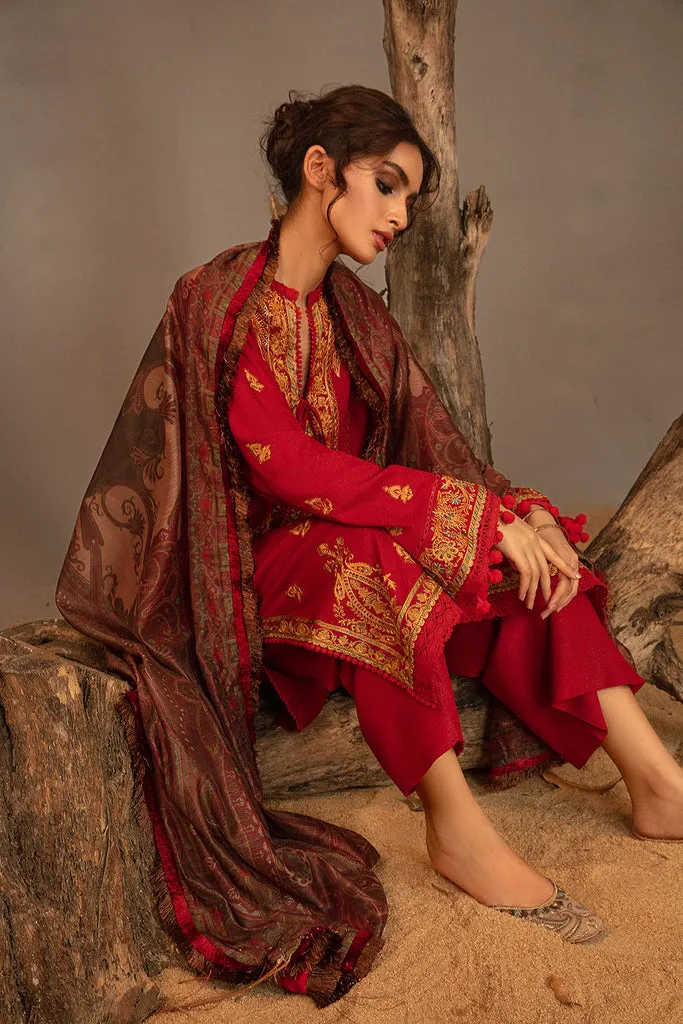 Sobia Nazir Embroidered Karandi Unstitched 3Pc Suit AW23-3A