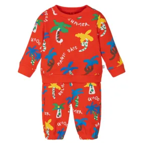 Stella McCartney Baby Good Vibes Tracksuit Red Palms Print