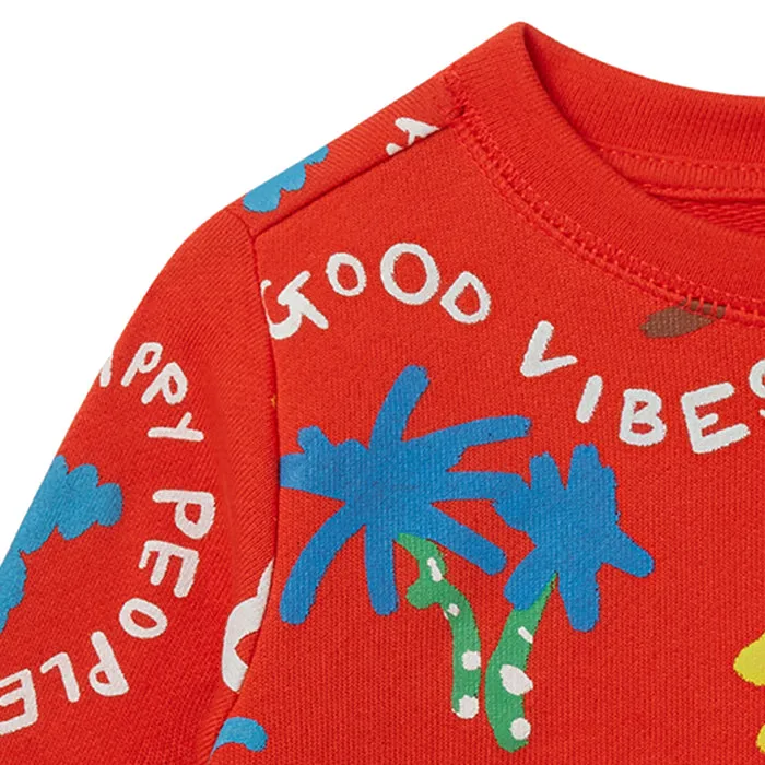 Stella McCartney Baby Good Vibes Tracksuit Red Palms Print