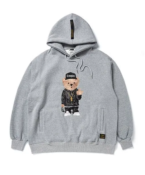 STIGMA  |[ STIGMA ]★EMB COMPTON BEAR OVERSIZED HEAVY SWEAT HOODIE