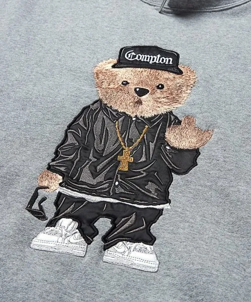 STIGMA  |[ STIGMA ]★EMB COMPTON BEAR OVERSIZED HEAVY SWEAT HOODIE