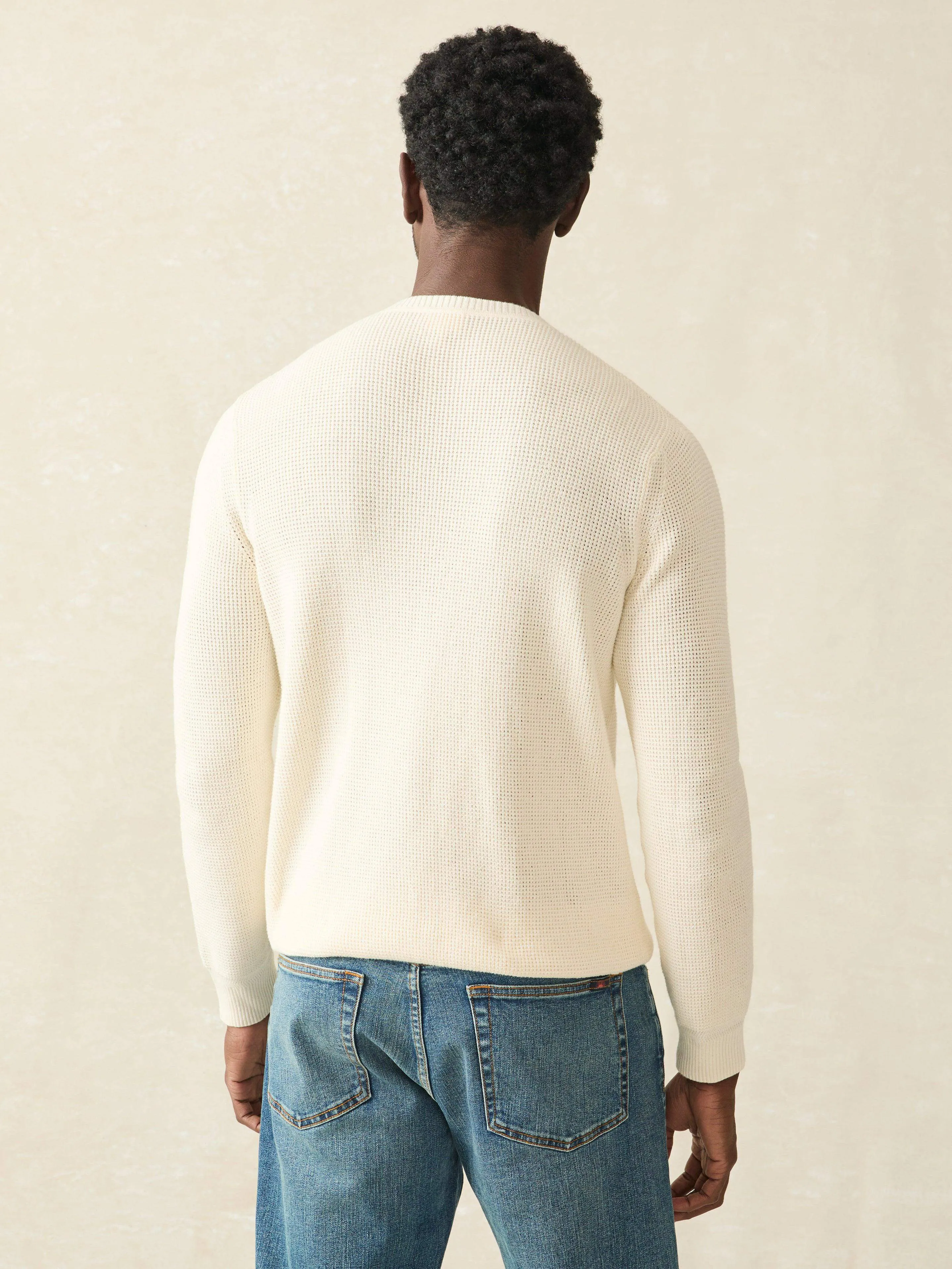 Sunwashed Crewneck Sweater - White Shell