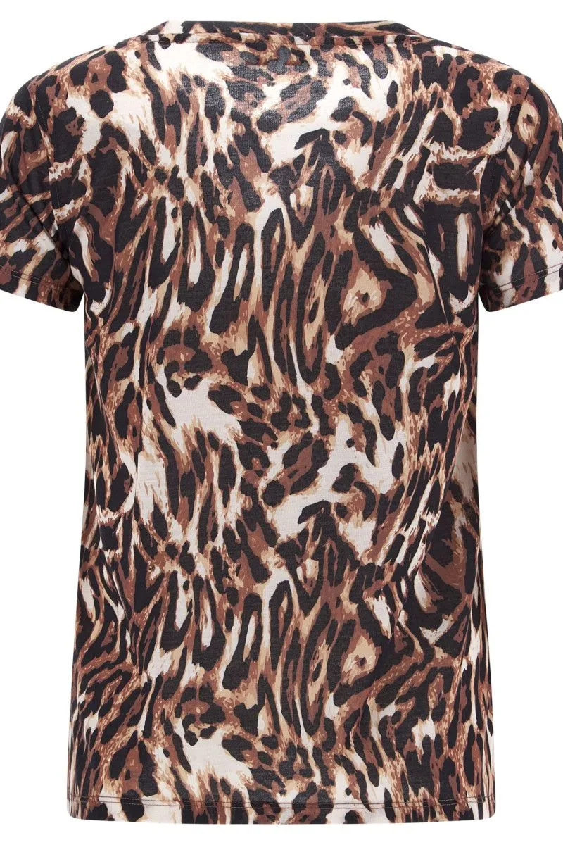 T-shirt comfort fit in jersey stampato animalier Donna Fantasia