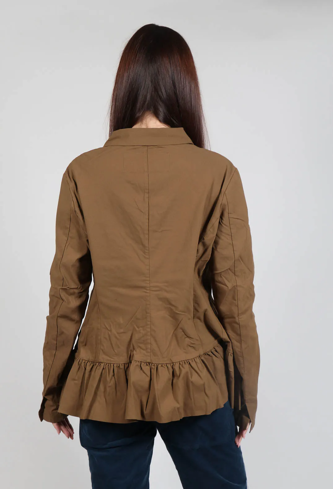 Tailored Jacket with Peplum Hem in Bronze