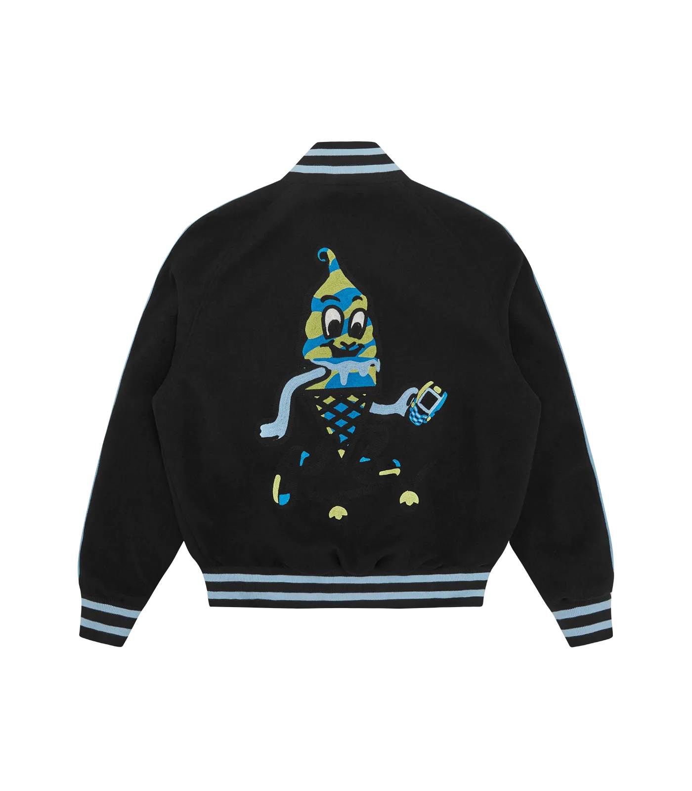 TEAM EU SKATE CONE VARSITY JACKET - BLACK