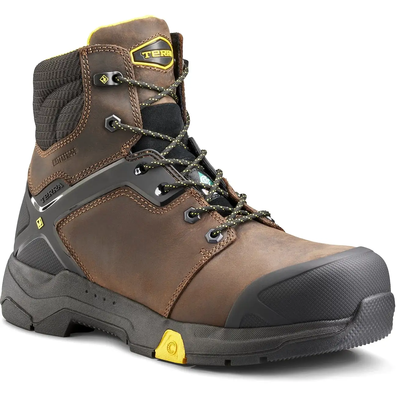 Terra Men's Carbine 6 Comp Toe WP Safety  Work Boot -Brown- 8395BN