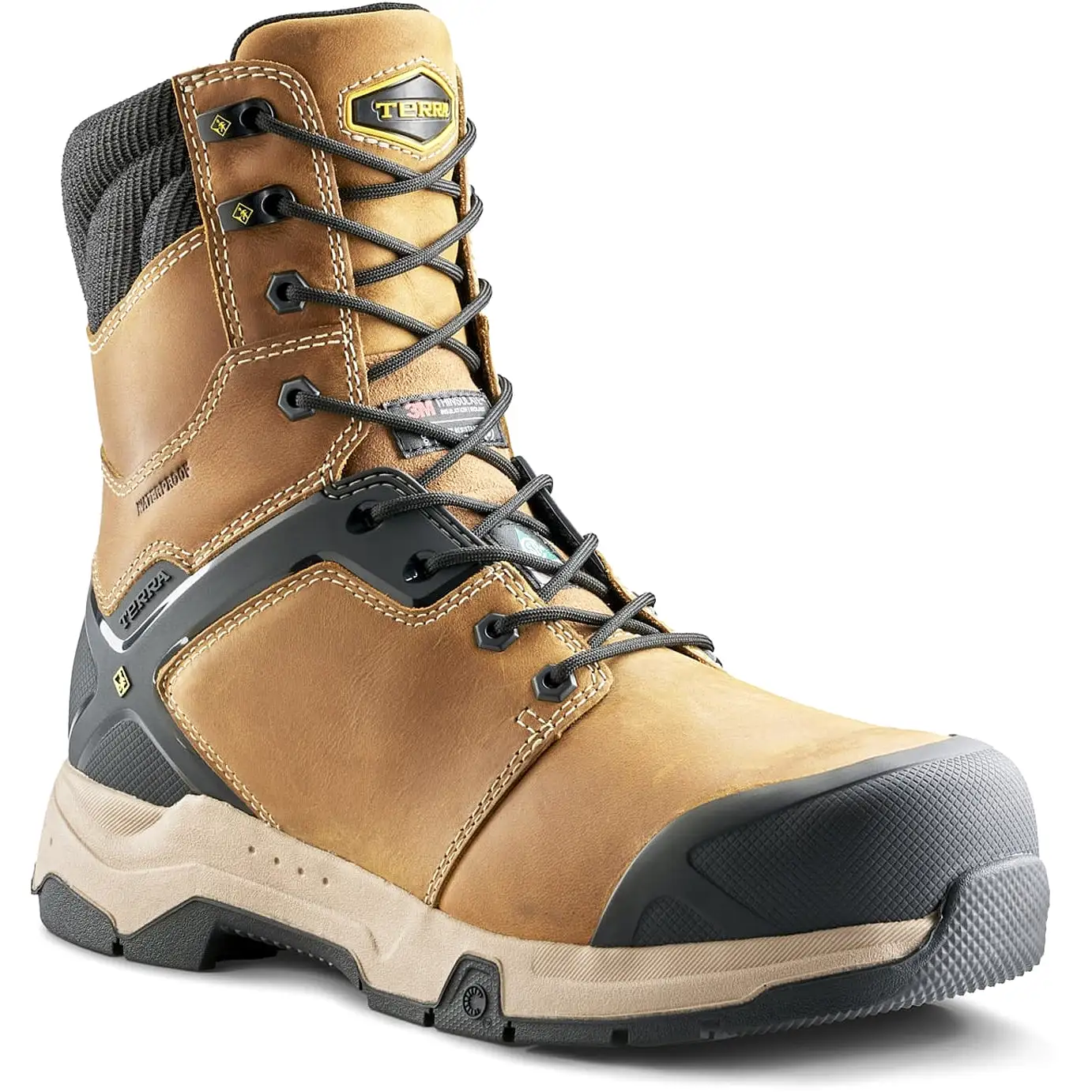 Terra Men's Carbine 8 Comp Toe WP Safety  Work Boot -Wheat- 4TCRWT