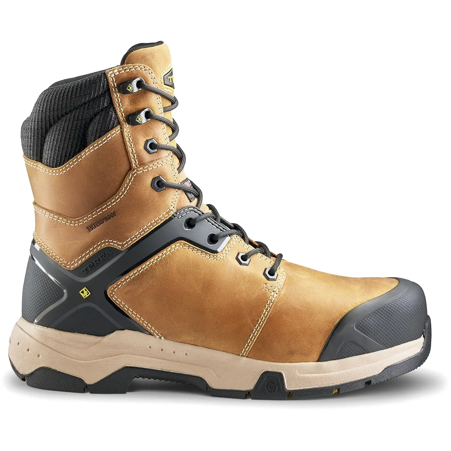 Terra Men's Carbine 8 Comp Toe WP Safety  Work Boot -Wheat- 4TCRWT