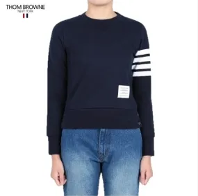 THOM BROWNE  |Stripes Long Sleeves Cotton Logo Hoodies & Sweatshirts