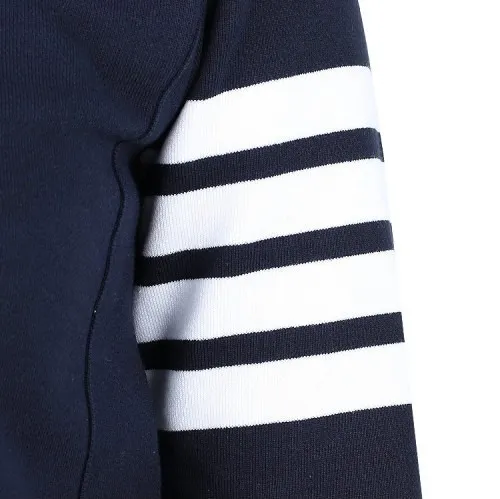 THOM BROWNE  |Stripes Long Sleeves Cotton Logo Hoodies & Sweatshirts