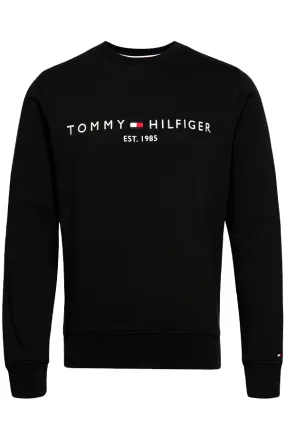 Tommy Hilfiger Logo Crew Sweatshirt Black