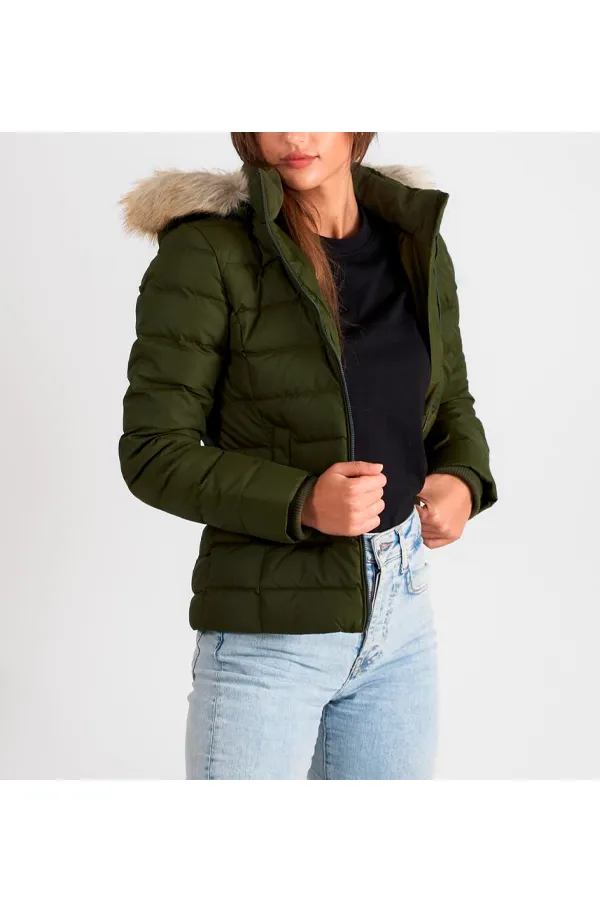 Tommy Hilfiger Women Hooded Down Jacket Army