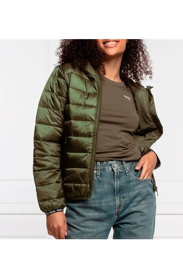 Tommy Hilfiger Women Quilted Hooded Jacket Olive