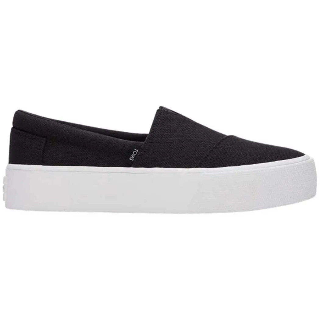 TOMS Shoes Fenix Platform Slip-On Black (Women's)