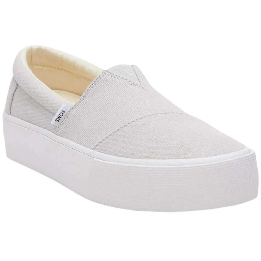 TOMS Shoes Fenix Platform Slip-On Grey (Women's)