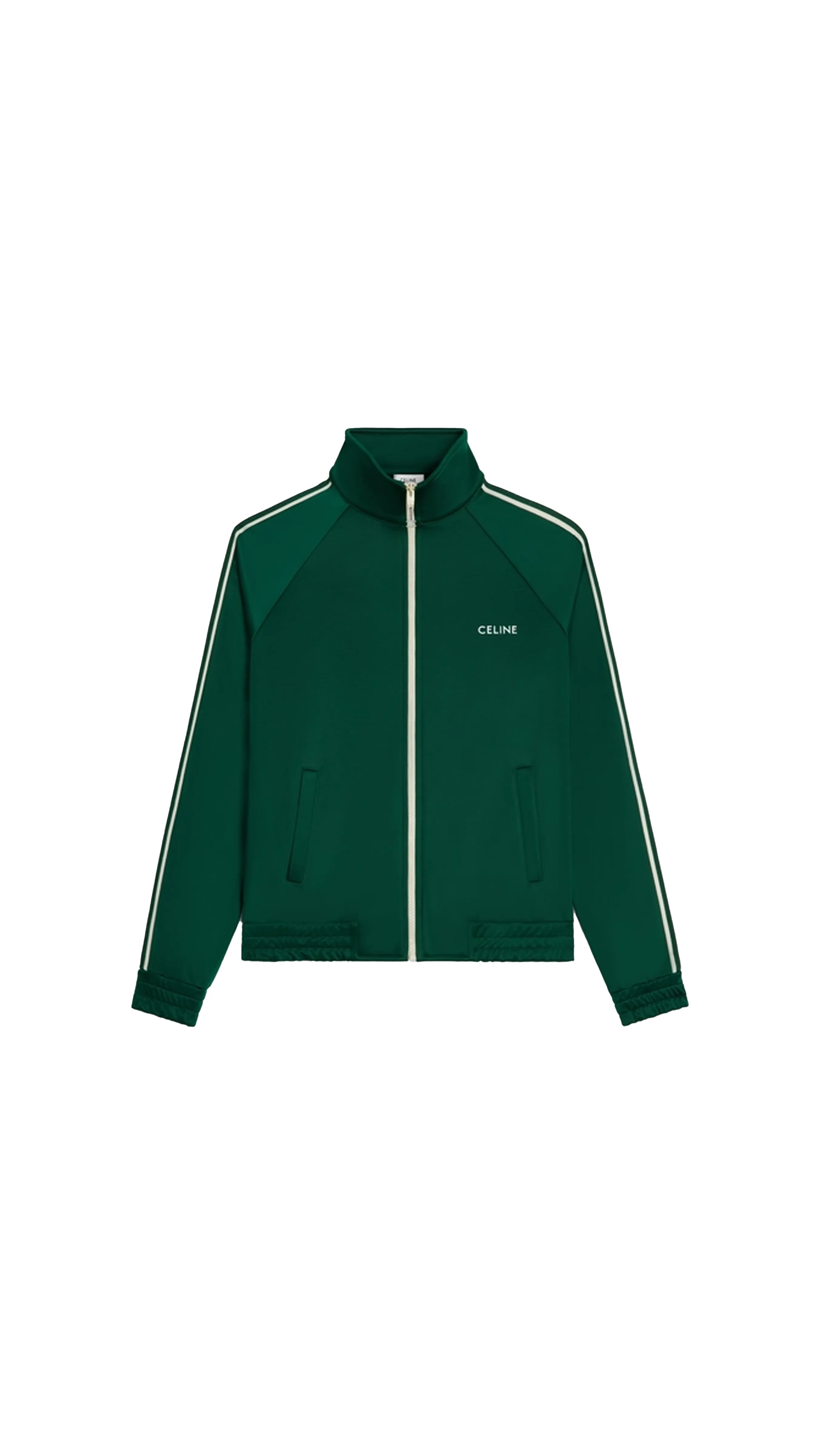 Tracksuit Jacket  In Vintage Double Jersey - Green