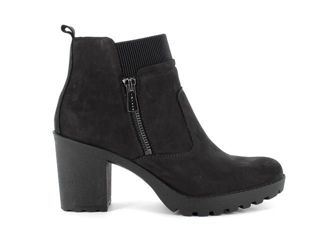 TRONCHETTO IGI&CO DONNA NABUK SOFT NERO TACCO 8CM 6157811