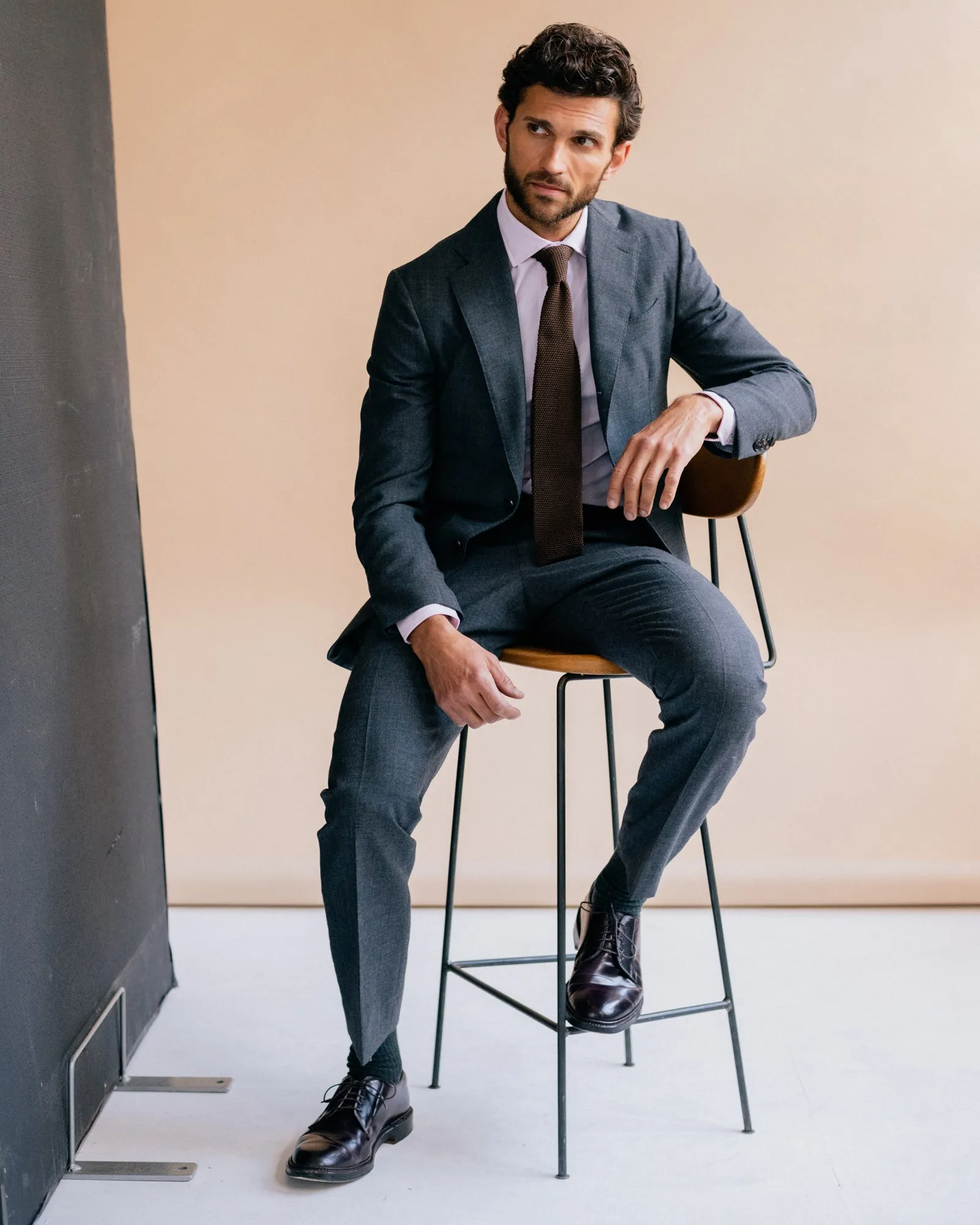 Trunk Wigmore Wool Fresco Suit Jacket: Charcoal