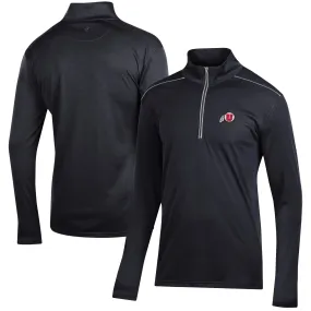 Utah Utes Black Classic Jacquard Quarter-Zip Pullover Top