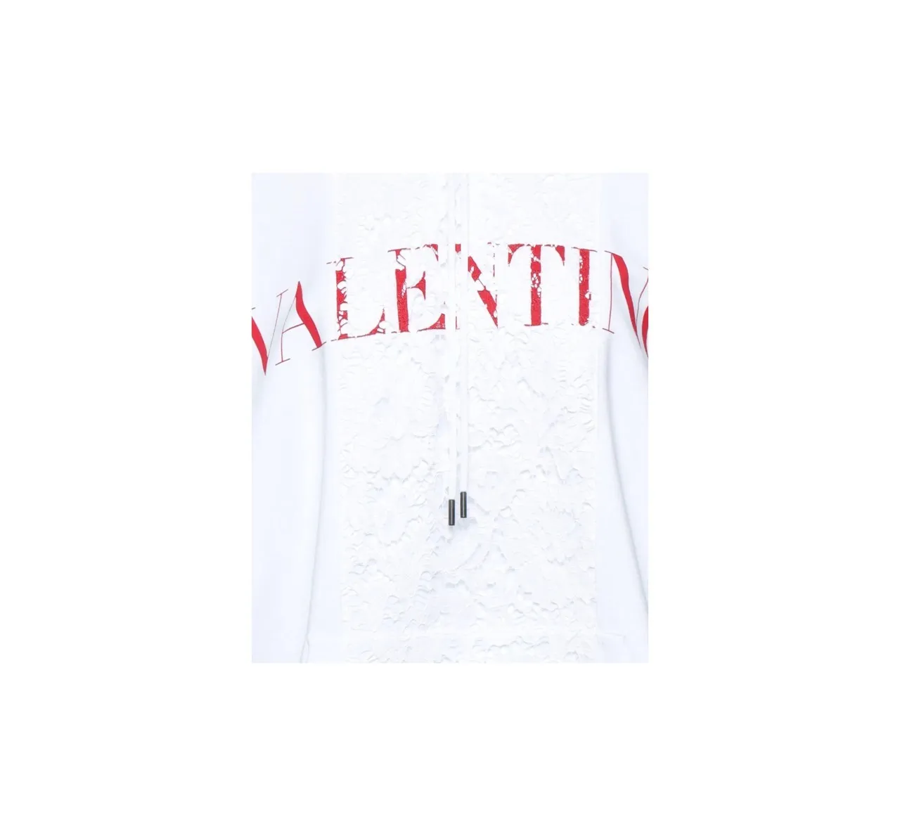 VALENTINO  |Long Sleeves Plain Cotton Logo Hoodies & Sweatshirts