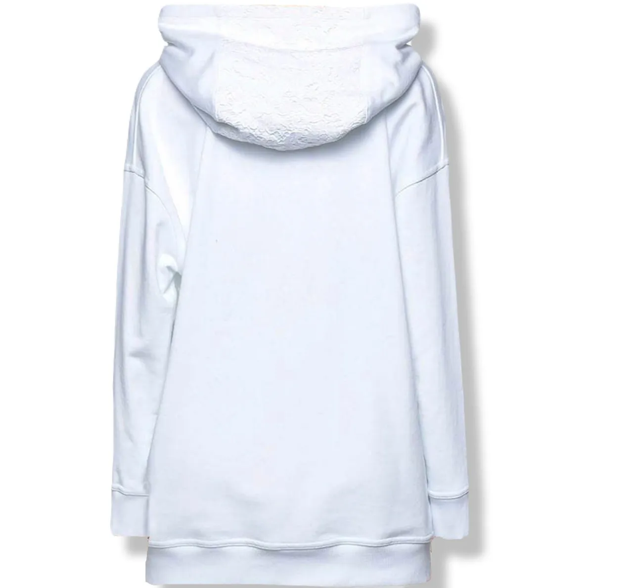 VALENTINO  |Long Sleeves Plain Cotton Logo Hoodies & Sweatshirts