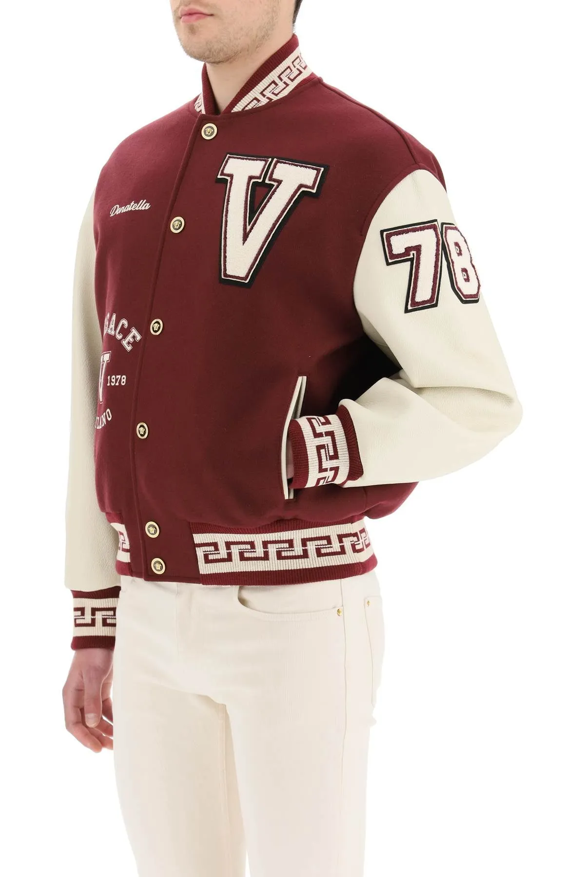 Versace Logo Patch Color-Block Buttoned Jacket