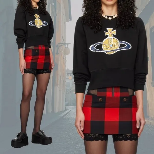 Vivienne Westwood  |Long Sleeves Cotton Logo Hoodies & Sweatshirts