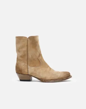 Western Boot - Tan Suede