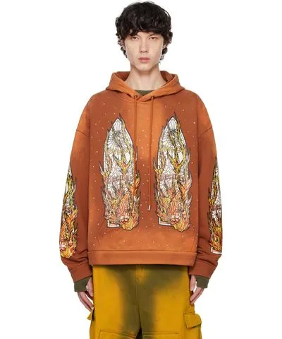 Who Decides War Orange Flame Glass Hoodie