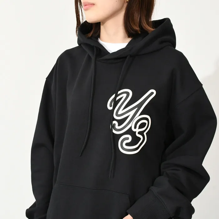 Y-3  |Long Sleeves Plain Cotton Logo Hoodies & Sweatshirts