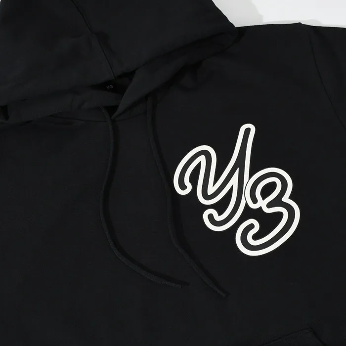 Y-3  |Long Sleeves Plain Cotton Logo Hoodies & Sweatshirts