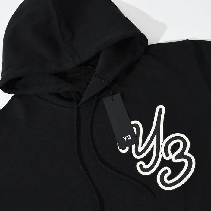 Y-3  |Long Sleeves Plain Cotton Logo Hoodies & Sweatshirts