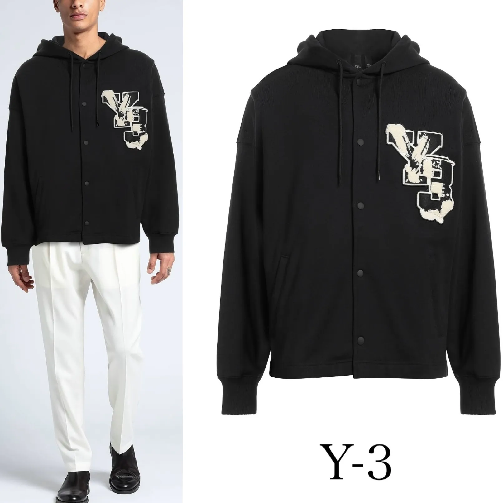 Y-3  |Sweat Long Sleeves Plain Cotton Logo Designers Hoodies