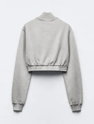 ZARA  |Long Sleeves Plain Cotton Hoodies & Sweatshirts