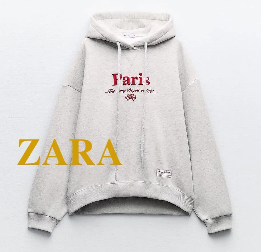 ZARA  |Sweat Long Sleeves Logo Hoodies & Sweatshirts